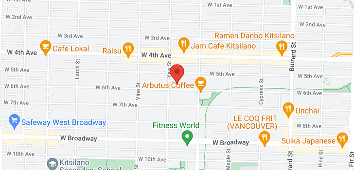 map of 304 2173 W 6TH AVENUE